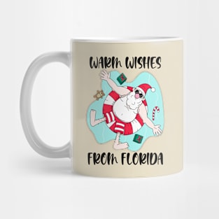 Warm Wishes From Florida Christmas Santa Claus Mug